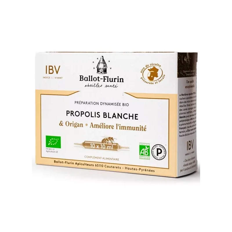 BALLOT-FLURIN AMPOULE PROPOLIS BLANCHE & ORIGAN 10X10ML
