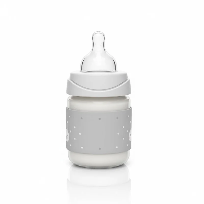 Suavinex Biberon Rabbit Avec Tetine Ronde Debit Lent +0M Gris 150ml