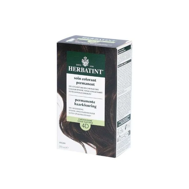 HERBATINT SOIN COLORANT PERMANENT 4D CHATAIN DORE 150 ML