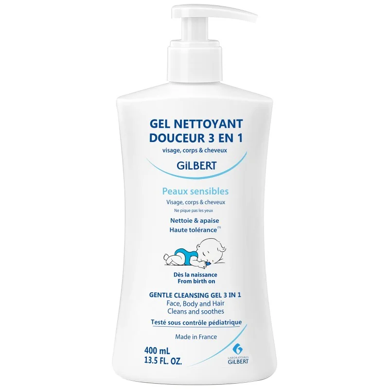 Gilbert Gel Nettoyant Douceur 3en1 Bebe 400ml