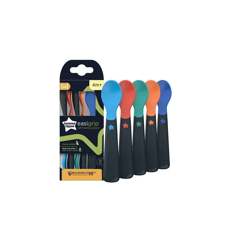 Tommee Tippee Lot de 5 Cuillères d’apprentissage Easigrip 4M+