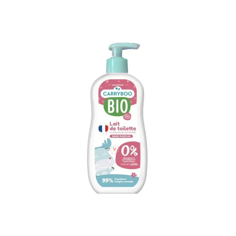 CARRYBOO LAIT DE TOILETTE DOUX BEURRE DE KARITE SS PARFUM 500ML